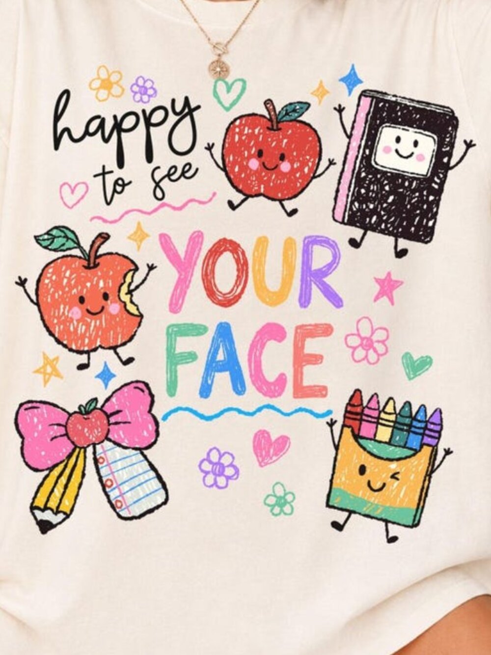 Happy To See Your Face Teacher Shirt - Picture 2 of 4